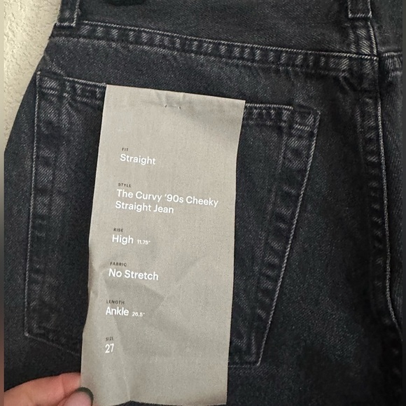 Everlane The Curvy 90's Cheeky Jeans Washed Black Sz 27 - Picture 4 of 7